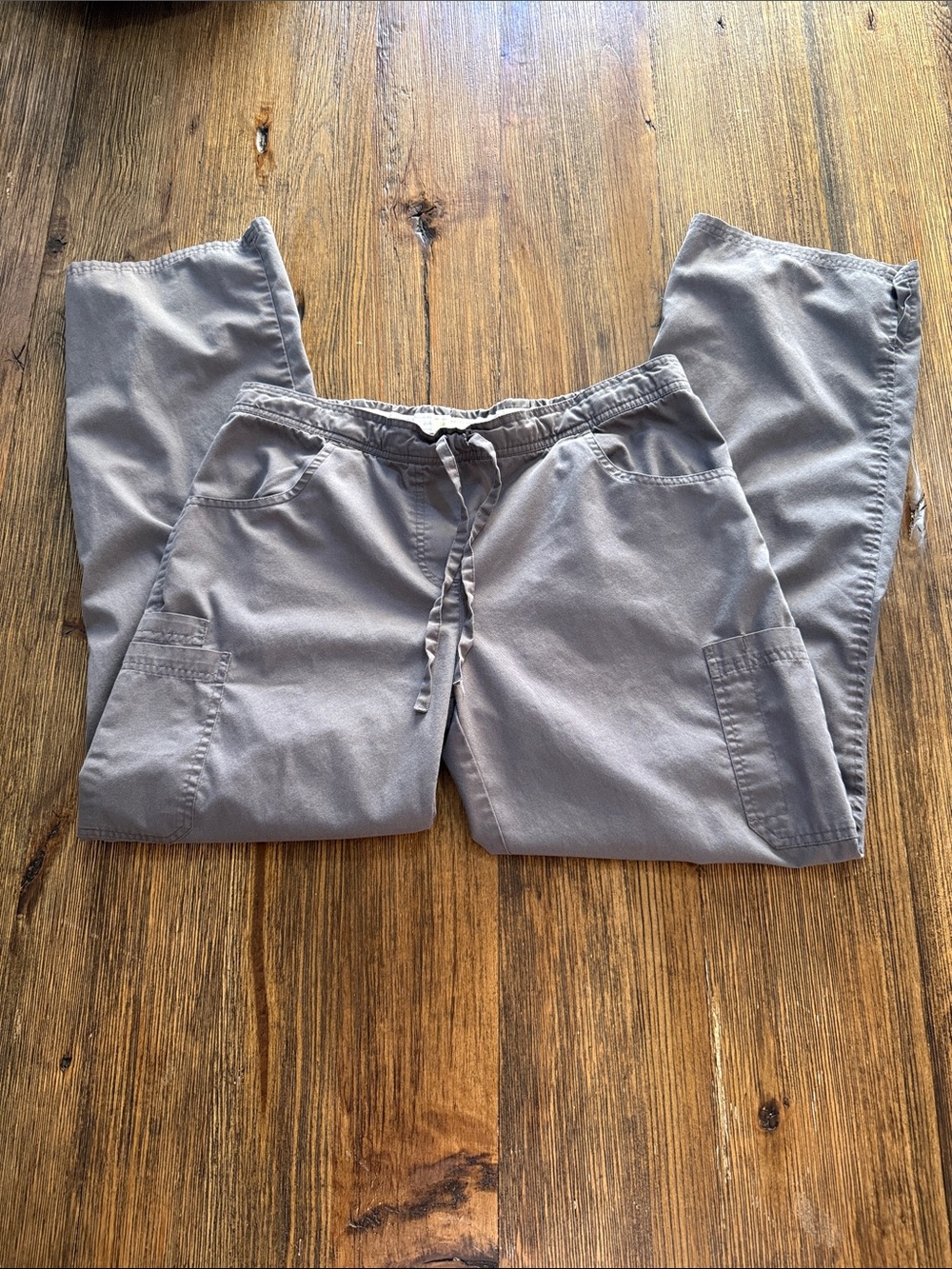 healing hands Gray Drawstring Scrub Cargo style pants